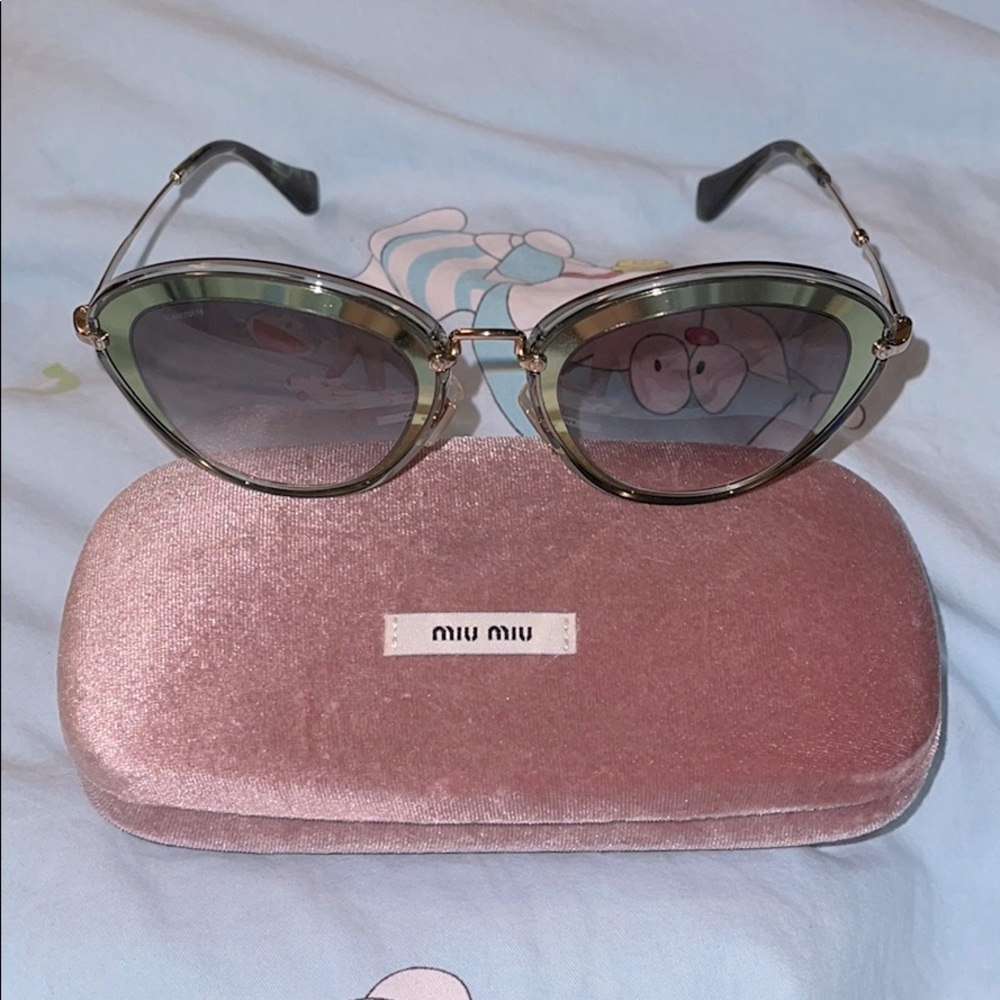 Authentic Miu Miu Sunglasses Green Frames 52mm - image 4
